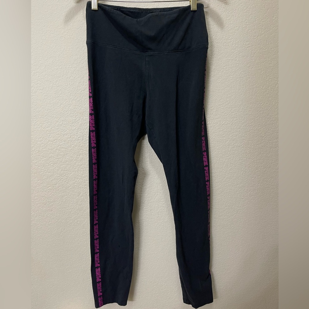 PINK Victoria's Secret Black and Pink High-Waist Leggings